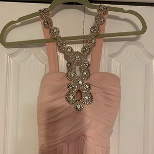 Blush Dress with silver beaded neck